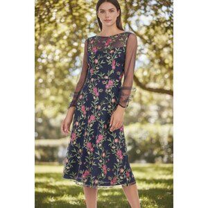 JS COLLECTIONS Lady's Navy Multi Dress 6